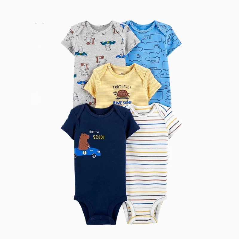 IYEAL New Unisex Newborn Baby Boy Clothes Cotton Baby Girl Clothes Cartoon Girls Baby Clothing Jumpsuits Bodysuits 5PCS/Set