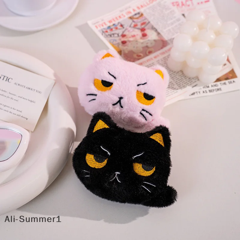 【E】귀여운 만화 고양이 키체인 플러시 인형 펜던트 키링 여성 소녀 가방 장식 자동차 키 체인 선물 액세서리