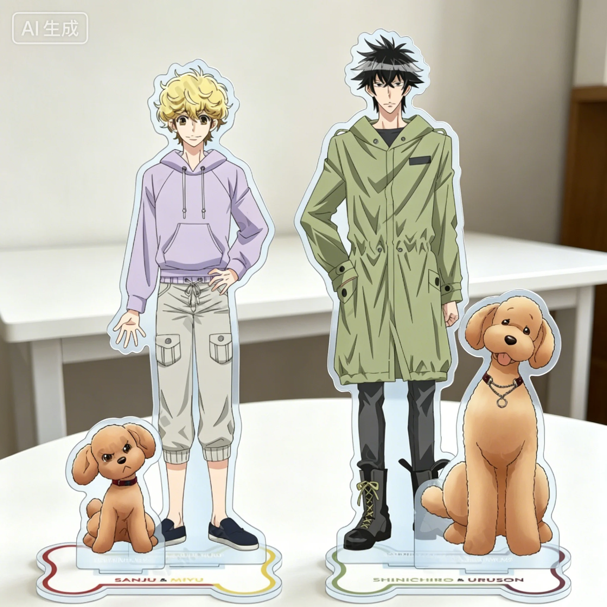 Anime DOG SIGNAL Miyu Samura Sanju Shinichiro Niwa Urson - Soporte de acrílico, modelo, llavero, adorno de escritorio