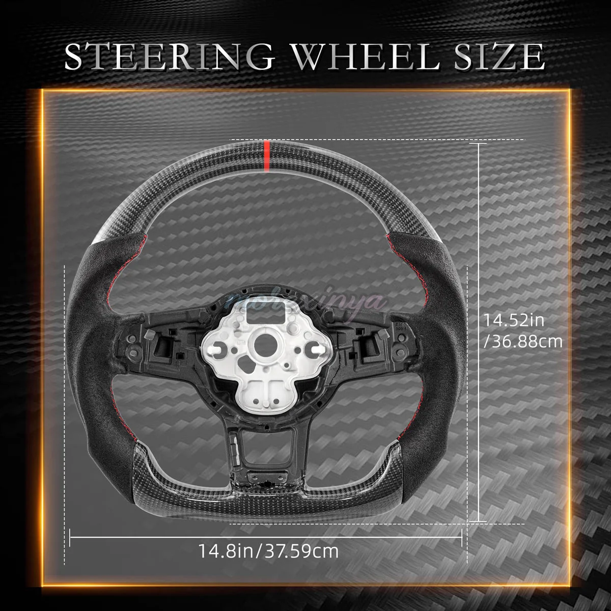 💘 عجلة قيادة من ألياف الكربون لسيارة فولكس فاجن جولف GTI MK7 2015-2019 مقابض الكانتارا #5