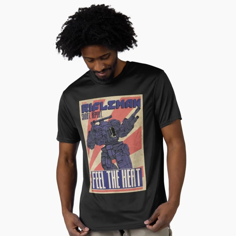

The Rifleman Mechwarrior MWO Mech Combat RPG Gift t shirt for gamer Battletech Graphic clothes Short sleeve All size tops
