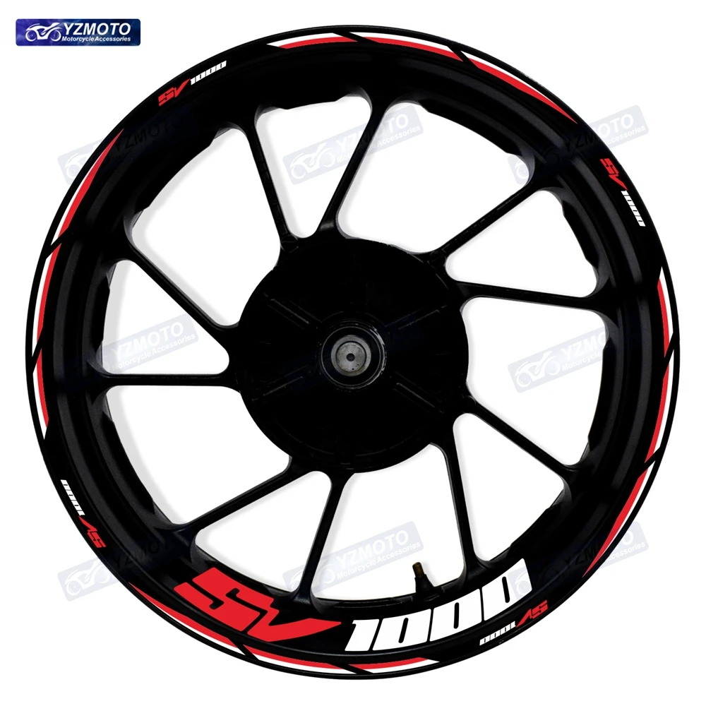 For SV1000 SV 1000 Motorcycle 17 Inch Front Rear Wheel Hub Sticker Waterproof Decal Reflective Modified Decorative Rim Stickers
