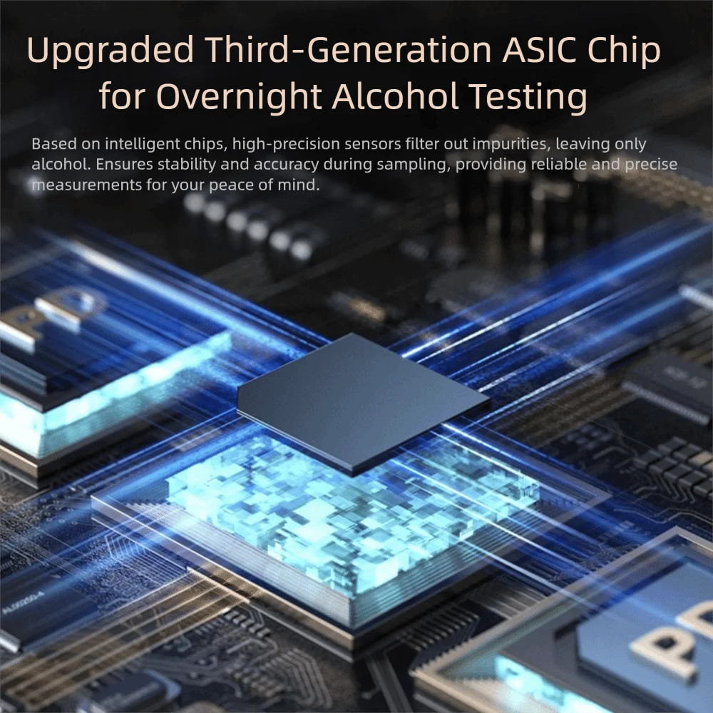 LCD Display Automatic Alcohol Detection System Anti-Corrosion Material High-Precision Portable Alcohol Tester Blowing Type