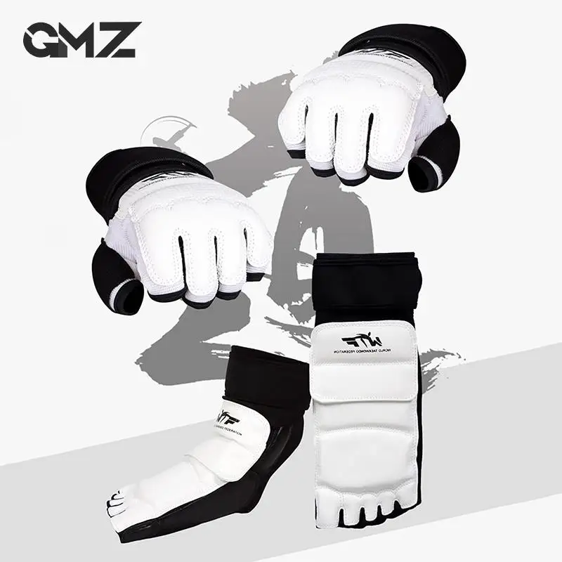 1pair Taekwondo Leather Foot Sparring Karate Ankle Protector Guard Gear Boxing Martial Arts Foot Guard Sock Adult Kid size 36-44