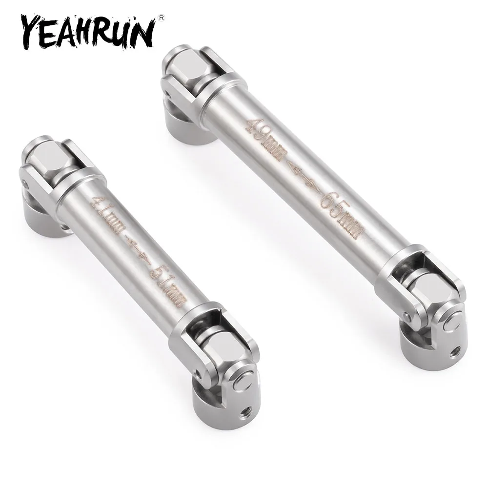 YEAHRUN 2Pcs Stainless Steel Transmission Drive Shaft for Redcat Ascent 1/18 RC Crawler Car Upgrade Parts