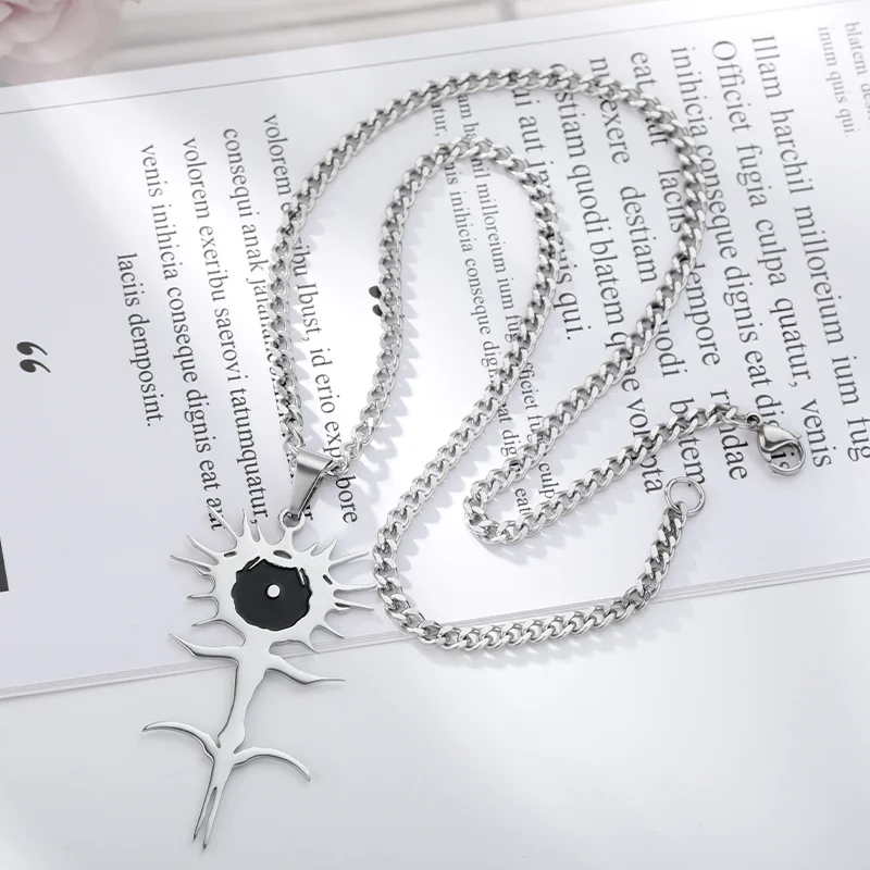 Goth Ghostemane Silver Color Chain Necklaces Necklace Stainless Steel Charm Necklaces for Women Jewelry Gift Colgantes Mujer