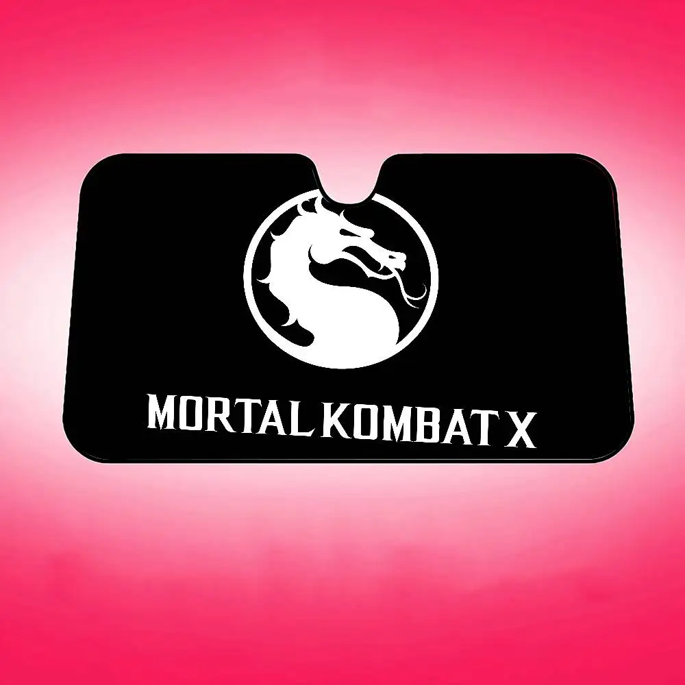 M-Mortal K-KombatS شعار الزجاج الأمامي مظلة السيارات مضحك الحيوان الزجاج الأمامي الشمس الظل نافذة السيارات للطي أشعة الشمس قناع حامي