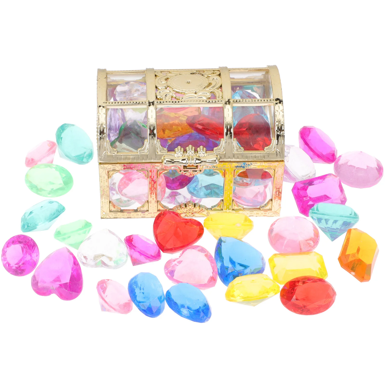Alipis 1 Set Kids Gemstone Treasure Chest Toy Simulation Diamonds Acrylic Crafts for Girls Stimulation Learning Decorative Rocks