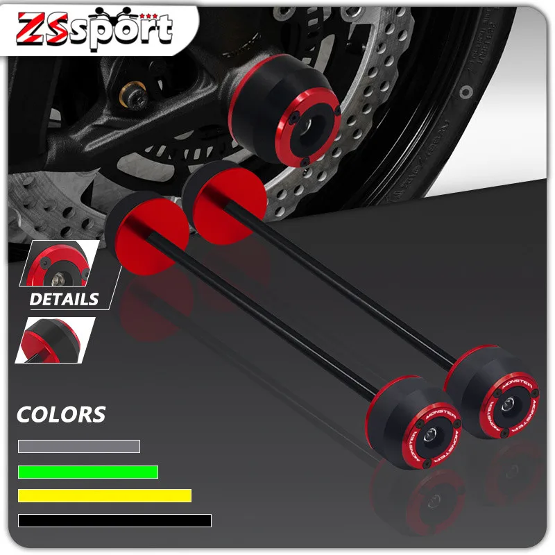 

Motorcycle Accessories Front Rear Wheel Fork Slider Axle Crash Protector Cap For Ducati Monster796 Monster797 Monster821
