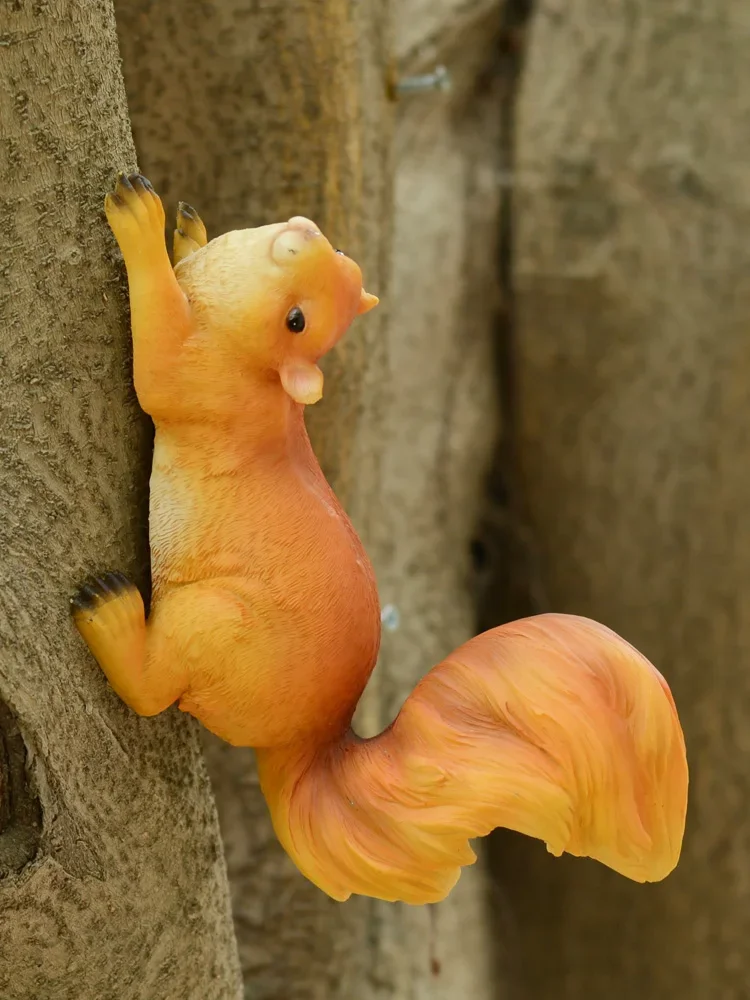 Garden Decoration Garden Layout Resin Simulation Squirrel Tree Pendant Animal Garden Landscape Outdoor Ornament Furnishing