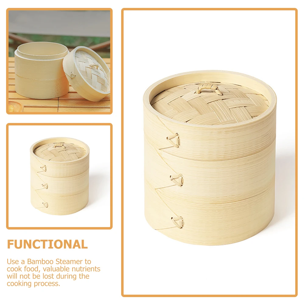 

Bamboo Steamer Cooking Supplies Basket Rice Food Baskets for Dumpling Vegetable Premium Material Smooth Surface Practical