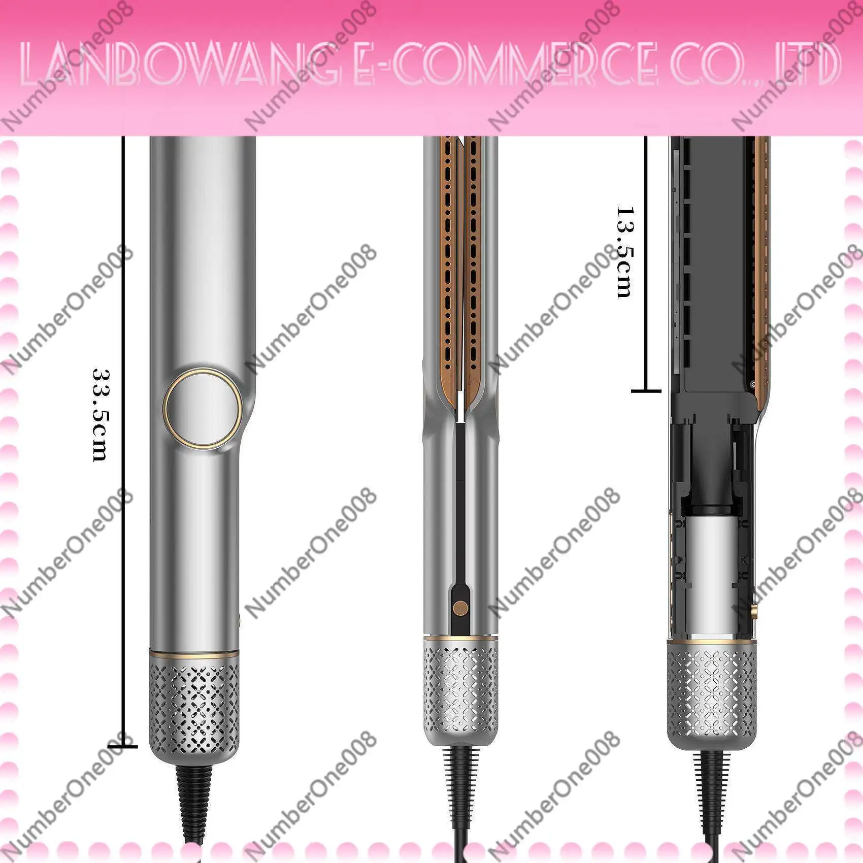 Multi functional Hot Air Brush, Hair Dryer and Styler 2 in 1, Negative Ion Hair Curler Comb for Home Salon, 1200W High Power