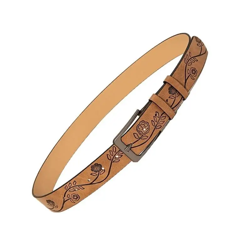 

39BB Brown Waist Belt Embossed Chain Costume Belt for Wrap Dress Waist Belt for Suit Skirt Jeans Jewelry