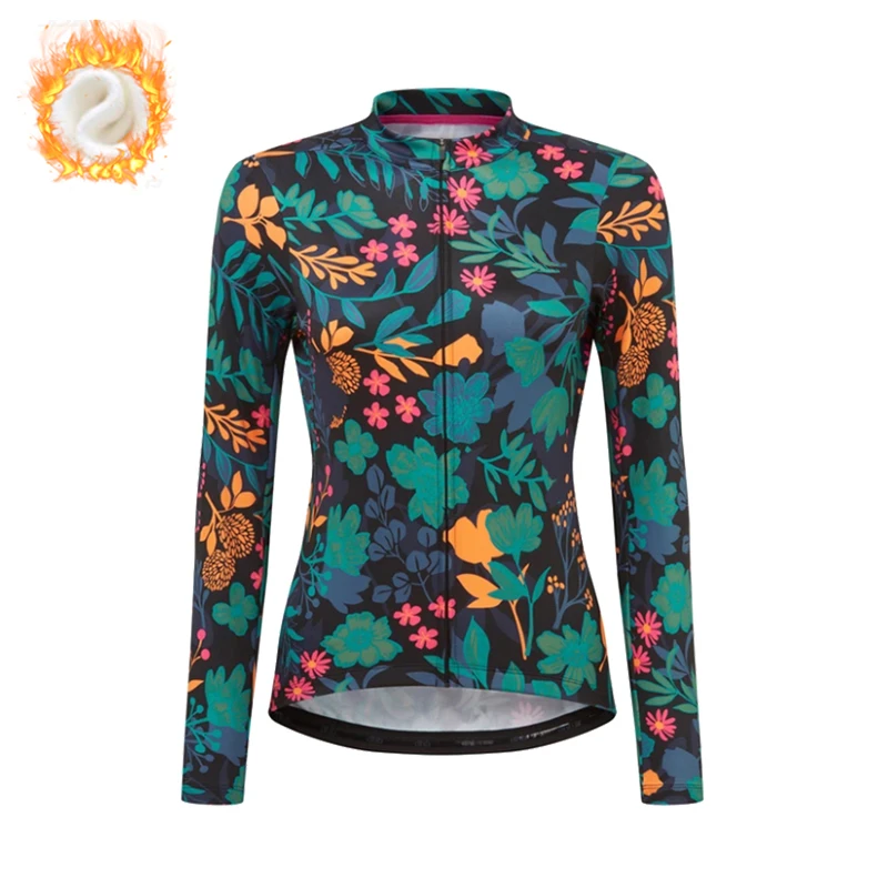 2023 Women Winter Thermal Fleece Winter Cycling Clothing Long Sleeve Jersey Outdoor Riding Bike MTB Clothing Warm Bike Jersey