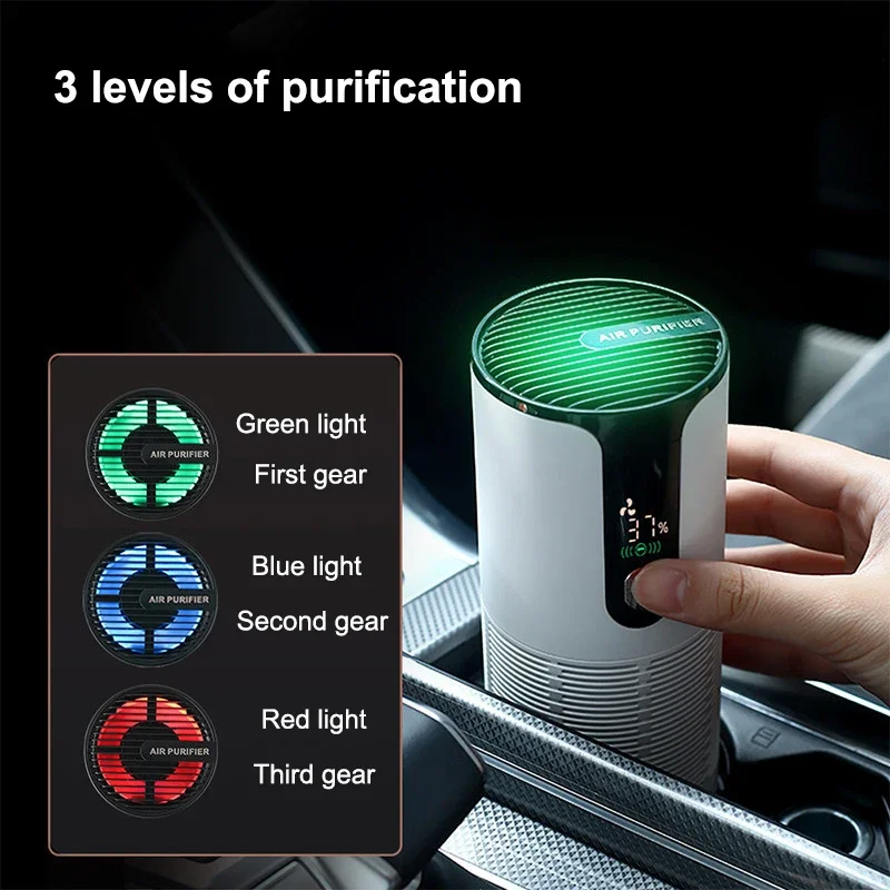 Xiaomi Youpin Car Air Purifier  Room Deodorizer Negative Ion Remover Smoke HEPA Filter Portable Air Cleaner Freshener for Home