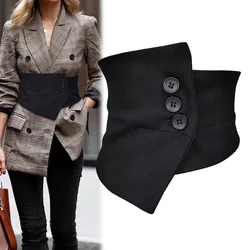 Pretina irregular para mujer con decoración ultra ancha, falda sencilla y 100% a juego, diseño de camisa y un pequeño número de el