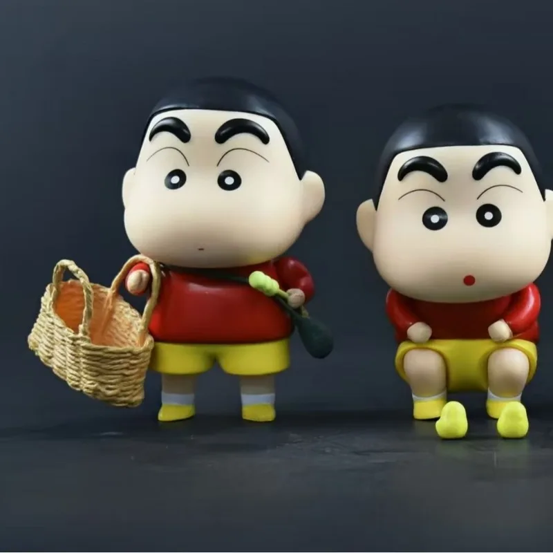 

Crayon Shin Chan Shinnosuke Figure 10cm PVC Doll Vegetable Basket Nohara Cute Q Version Collectible Action Toy for Gifts