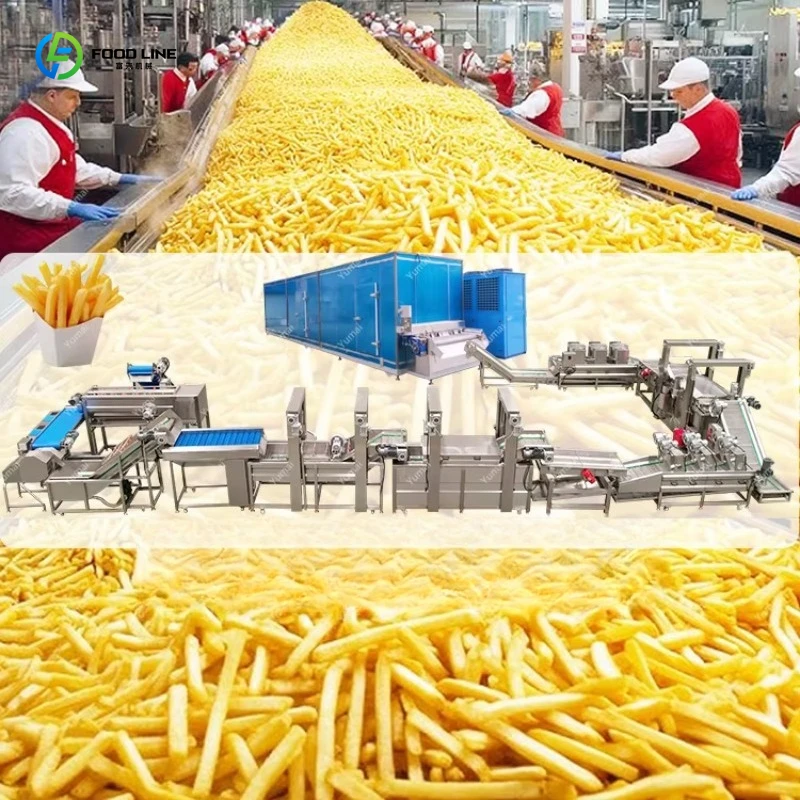 Customized Industrial Automatic  Frozen Fries Production Line 100kg 300kg 500kg Custom Support