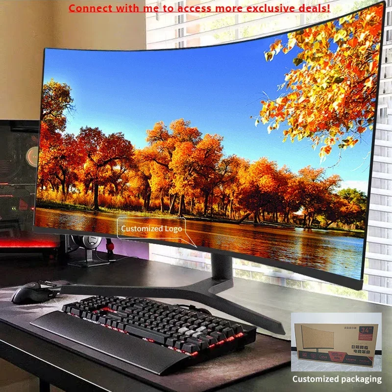 

Cheap 34inch Curved 4k 144hz 165hz Pc Gaming Monitor Pc Curved Computer Monitor