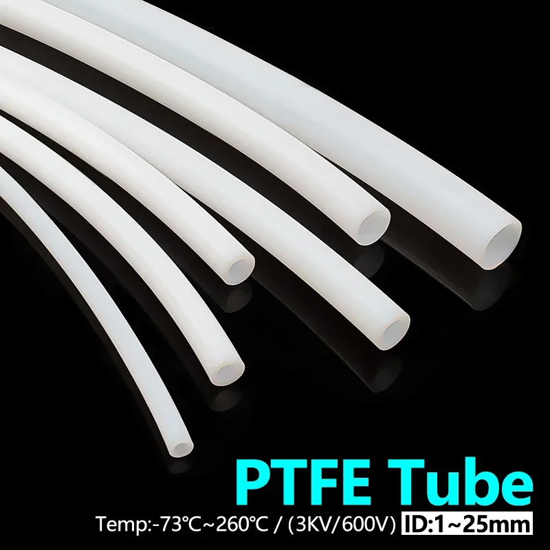 ID1-19mm PTFE Teflonto Hotend Throat Tube Ultra High Temperature Resistant Heat Insulation Tube for J-Head 3D Printer Extruder