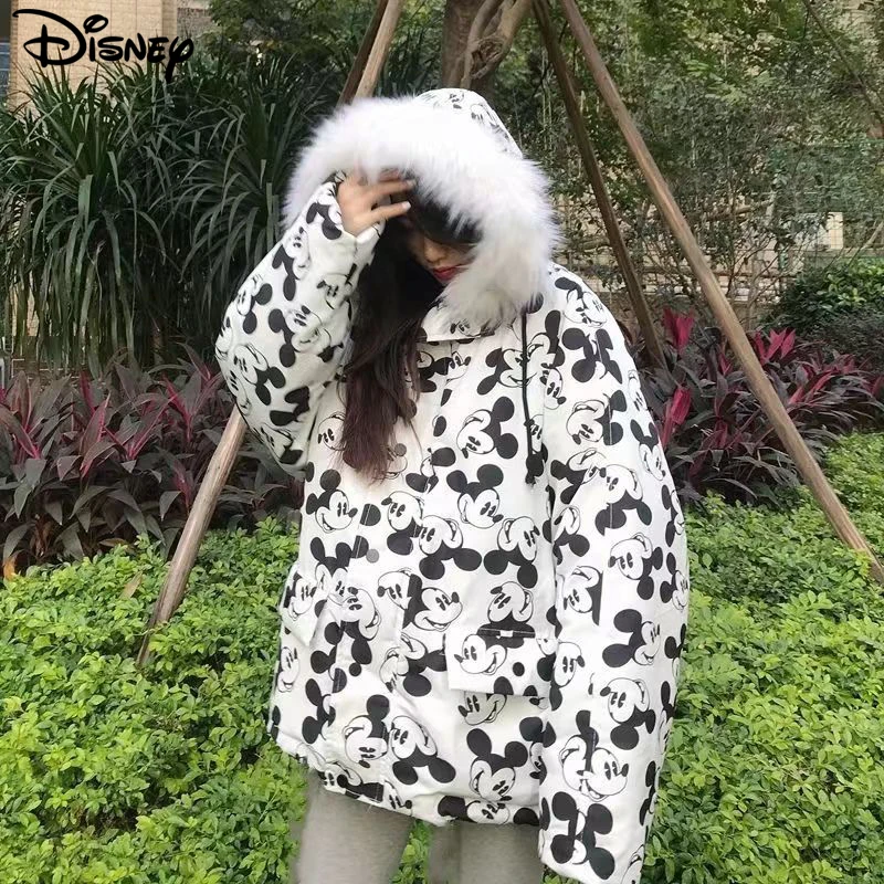 

Disney New Arrival Brand Clothing Top Fashion Mickey Mouse Loose Cardigan Winter Coat Casual Cotton-padded Jacket