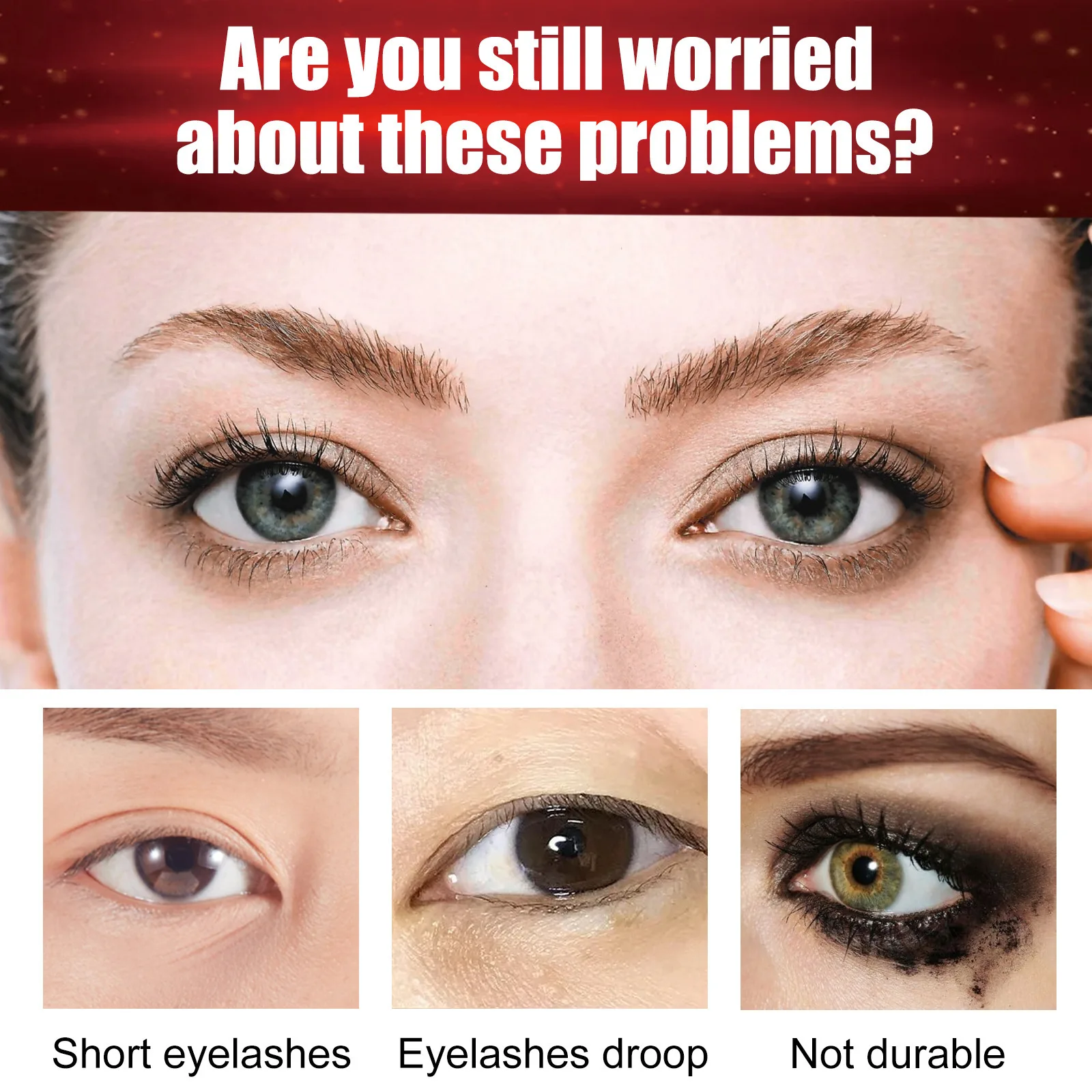 QICIY mascara curls up, dense and not easy to smudge, slender eyelashes, primer, makeup