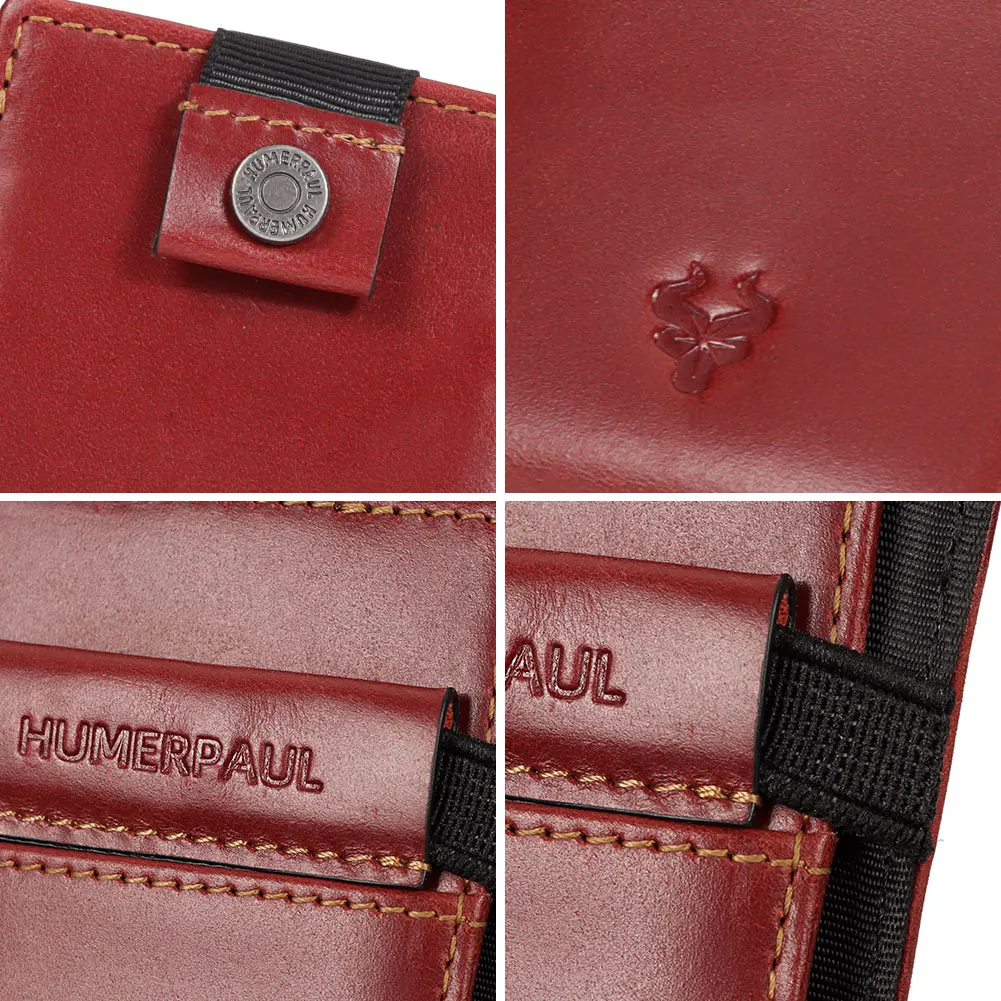 KAVIS Zakelijke lederen kleine kaarthouder Reizen slanke portemonnee voor heren RFID-blokkerende creditcardhouder Retro creditcardportemonnee