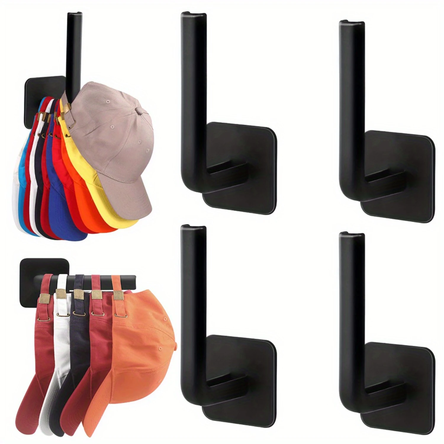 4pcs Space-Saving Self-Adhesive  for Hats, Keys, and Towels – Easy Install, Multipurpose Organizers for  and Dorm