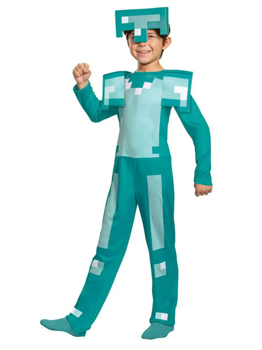 زي أداء الأطفال من Diamond Armor My World loween، لعبة Par Play Dr up Armor Cosplay من ألياف البوليستر