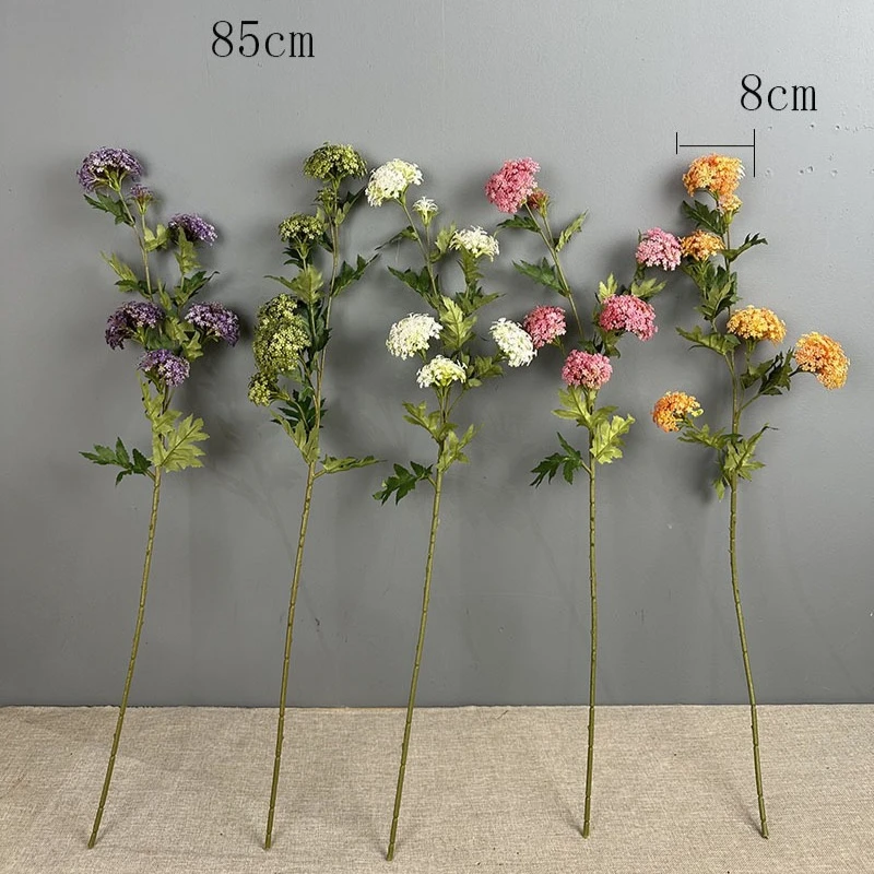 4/5 Stück Künstliche 6-köpfige Holz-Hortensienzweige, Kunstblumen aus Plastik, Rosa Schneeball-Simulationsblumen für Hochzeits- und Hallendekoration – Detail 1