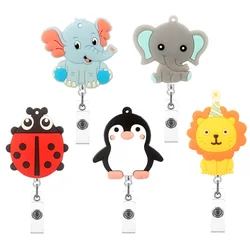 Forest Lion Elephant Style Doctor Nurse Rotate Clip Retractable Badge Reel Card Holder Exhibition Name Card Parts