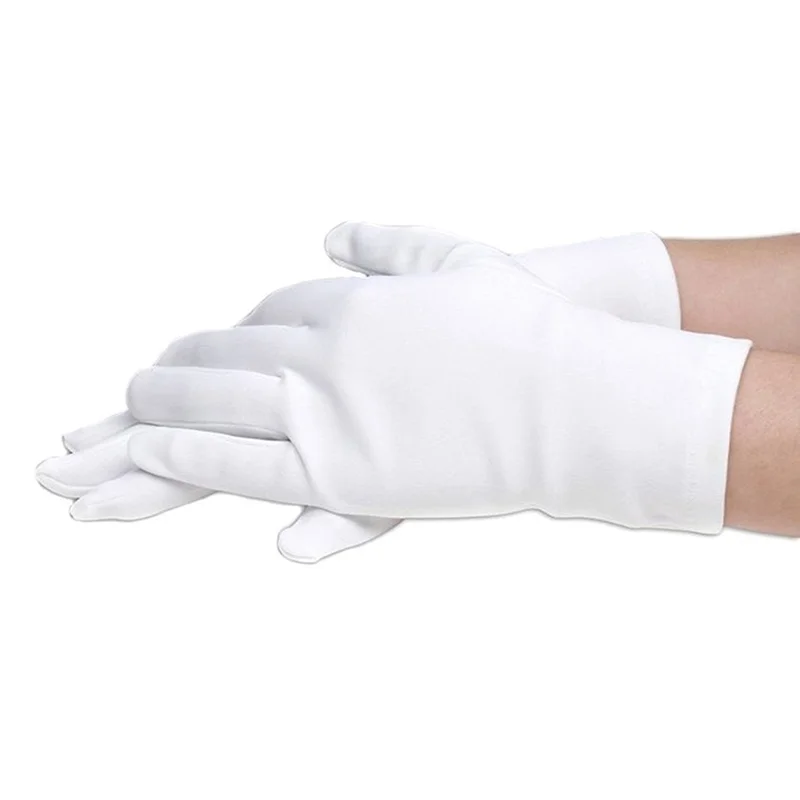 Kids Gloves White Short Satin Feel Boy Hold Flower Girl