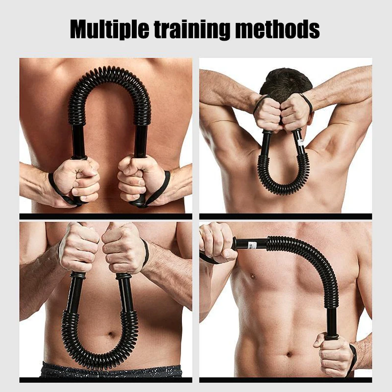 Power Twister Spring Resistance Bar Strength Training Arm Chest abdomen Muscle Exercise Bodybuilding Home Gym Workout Equipment