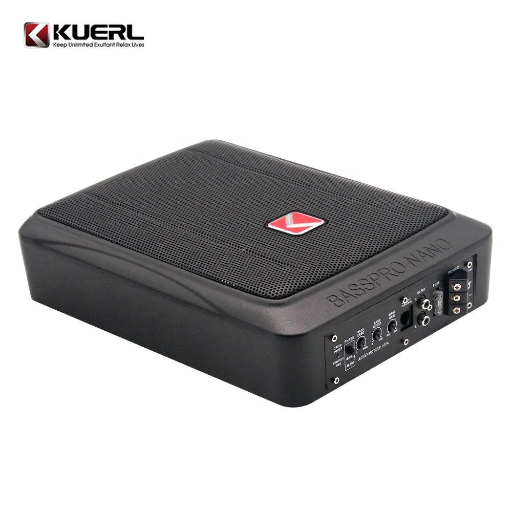 12V 24V 600W Active Subwoofer Built-in Bluetooth Big Power Aluminium Alloy 6*8 Inch Car Ultra-thin Seat Subwoofer RMS Power 200W