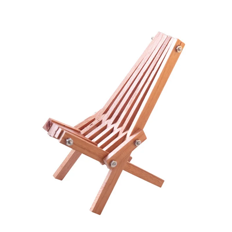 A72I 1/12 Foldable Deck Chair Lounge Deck Chair Model Mini Furniture Accessories