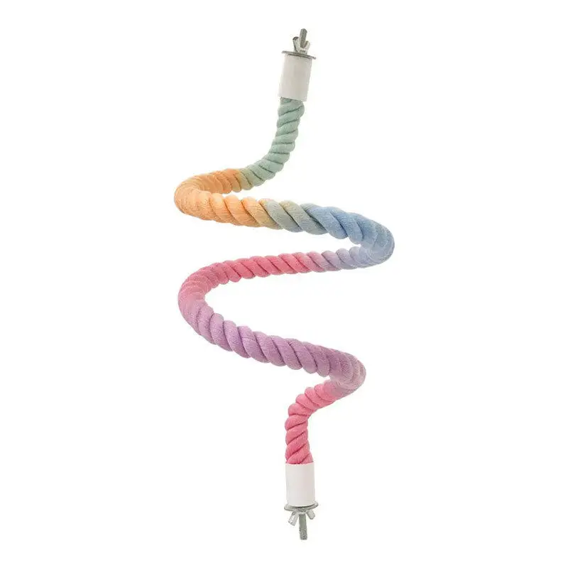Parrot climbing spiral cotton rope sling swing bird stand frame bird cage decoration tiger skin peony Xuanfeng perch toy