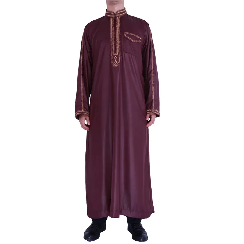 2023 Muslim Men's Robe Ethnic Loose Casual Stand Collar Long Sleeve Retro Muslim Men's Jumpsuit Summer M-4XL