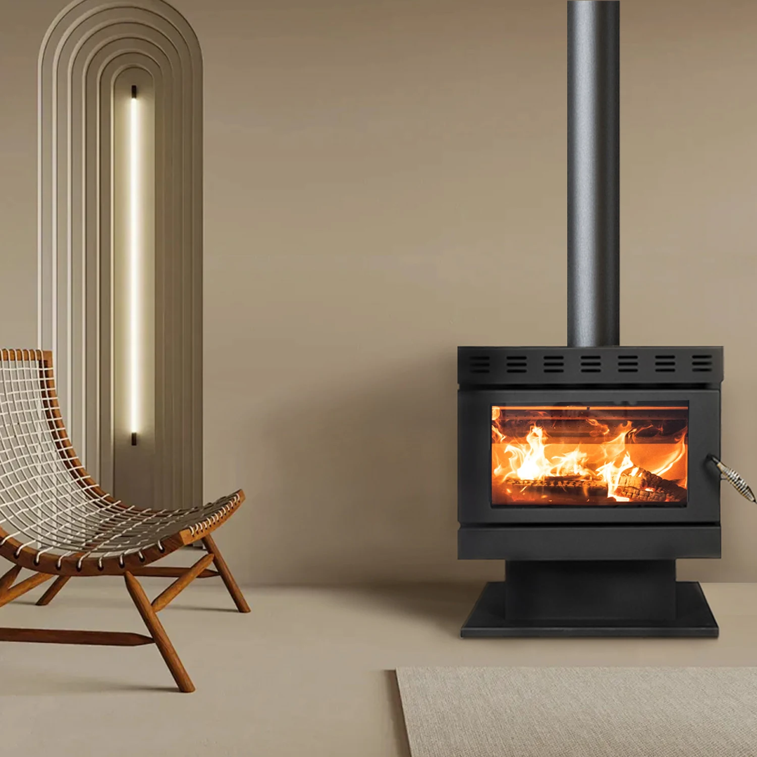 Factory Price 12KW  wood fireplace black wood burning stove heater wood stoveFor living room/apartment