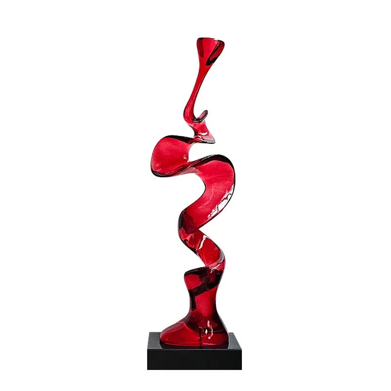 

Abstract entrance ornament living room TV cabinet desktop transparent resin sculpture hotel clubhouse model room soft decoration