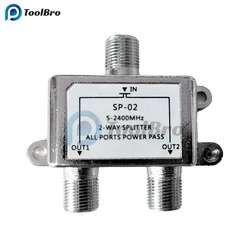 Divisor satelital de 2 vías, distribuidor de conector divisor de Cable coaxial Digital de 5-2400MHz para SATV CATV
