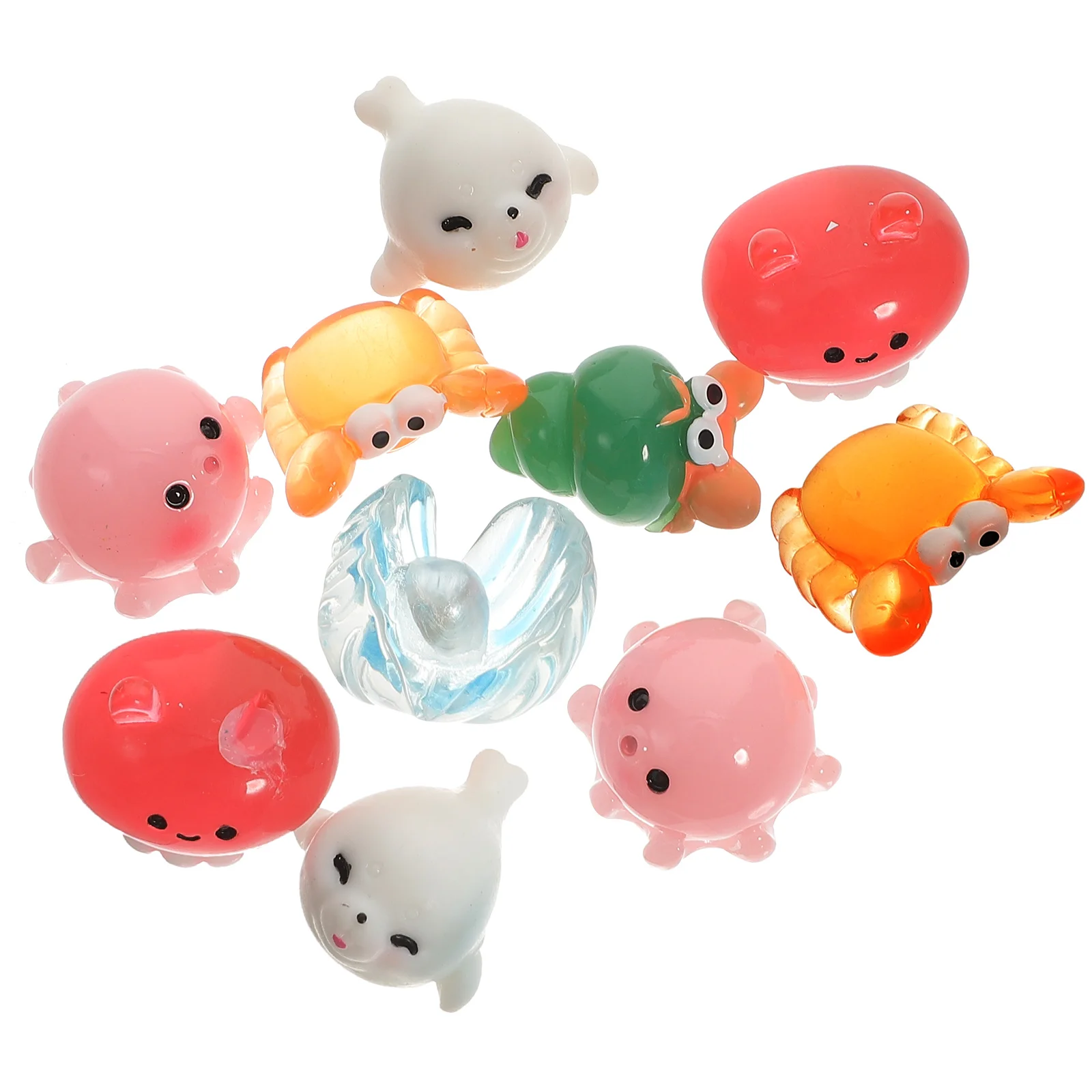 

12pcs Hawaiian Animal s Resin Desktop Garden Decor Mini Marine Statues Tiny Animal Ornament Microlandscape Decoration