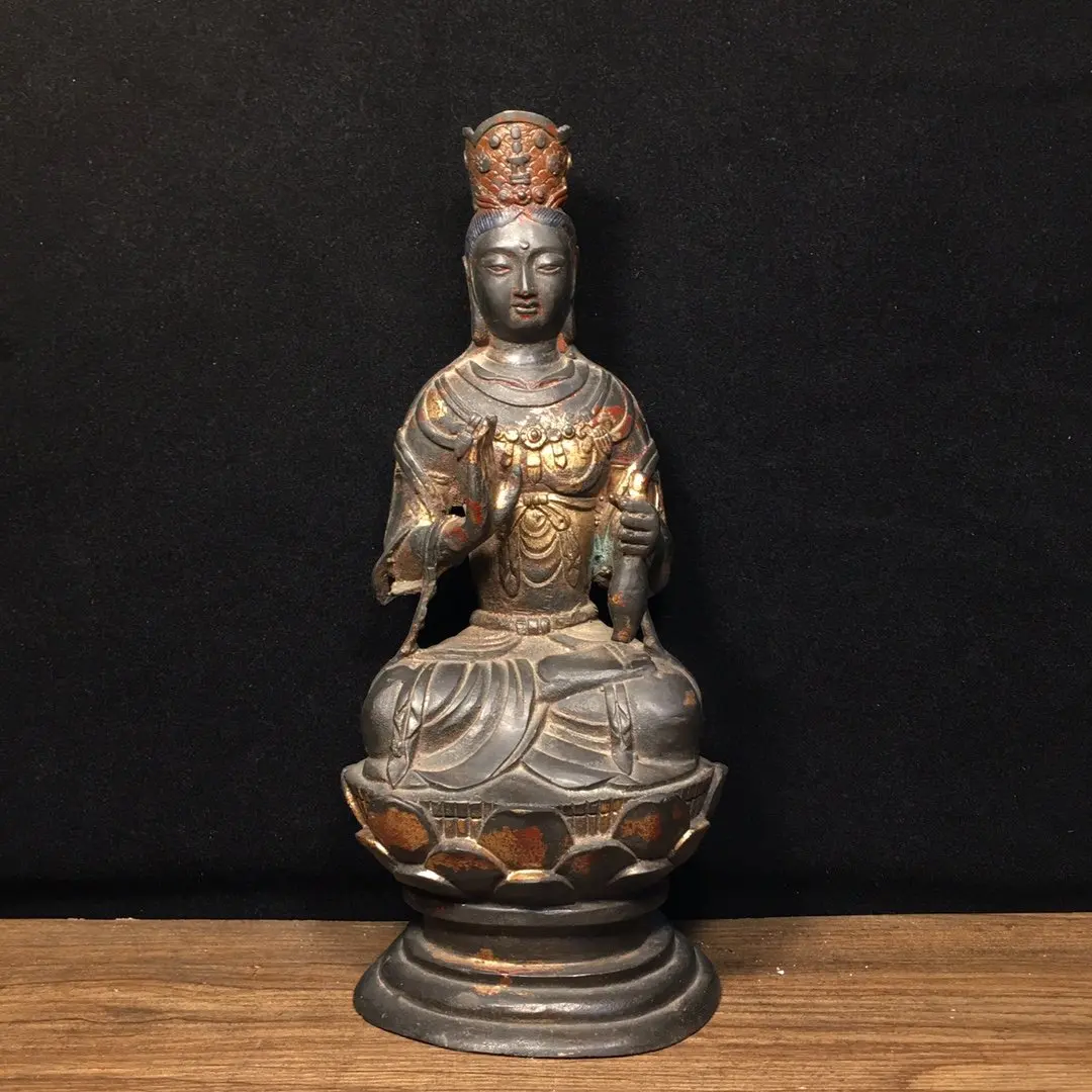 

24cm Nepalese Tibetan copper ornament, brass Guanyin Tara Buddha statue ornament