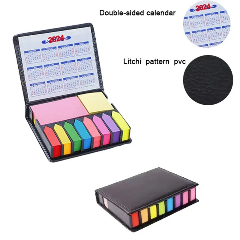 1 Set of Colorful Convenience Stickers Organization Multi-Color Stickers Set Leather Packaging Box Calendar 2024 and More