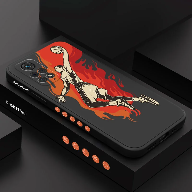 

Basketball Flames Phone Case For Xiaomi Redmi Note 11 11S 10 10A 10T 10S 9T 9 8 7 Pro Plus 10C 9A 9C 9T 4G 5G Cover