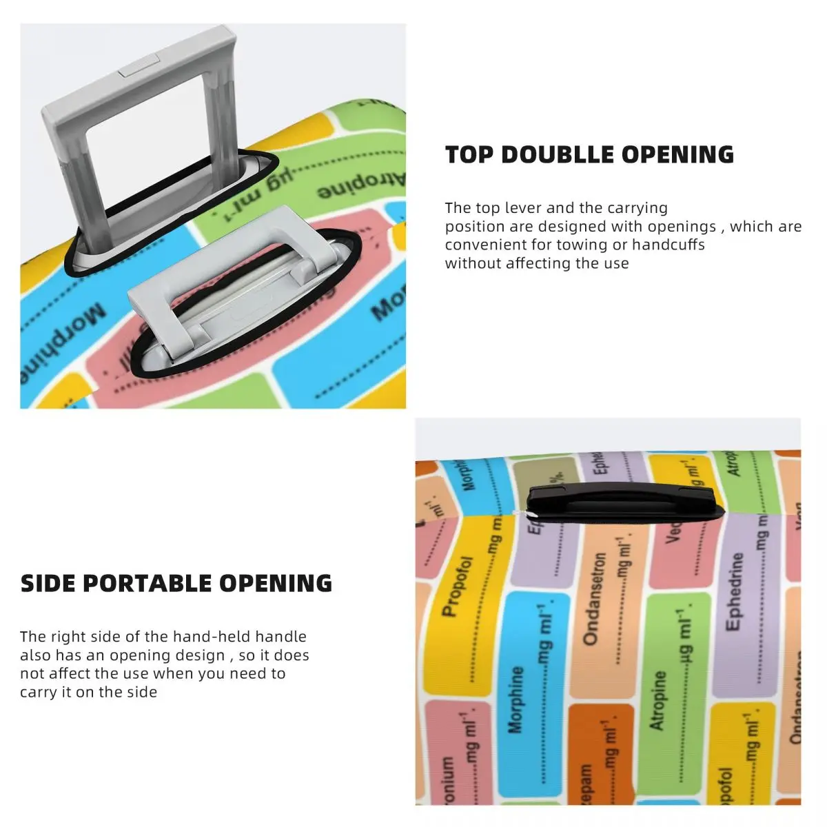 Anesthesia Drug Label Pattern Suitcase Cover Doctor Business Protector Flight Practical Luggage Accesories