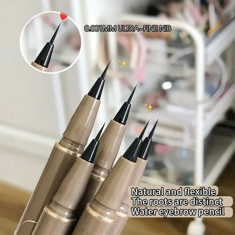 Penna per Eyeliner liquido opaco 4 colori testa Ultra-fine impermeabile Lasting baco da seta inferiore Eyeliner per ciglia trucco ad asciugatura