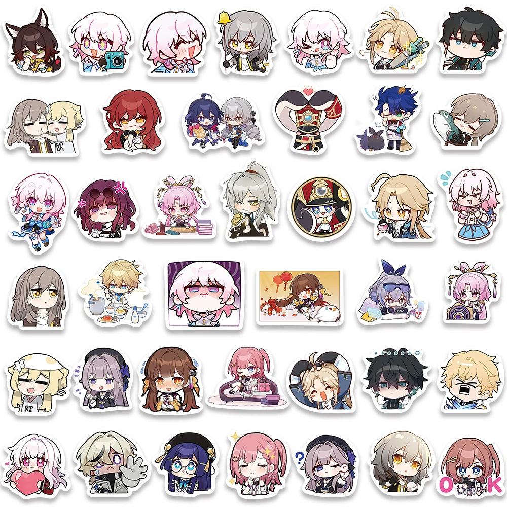 80 peças personagens engraçados do jogo de desenho animado Honkai: adesivos Star Rail para laptop, guitarra, telefone, bagagem, decalques grafite à prova d'água