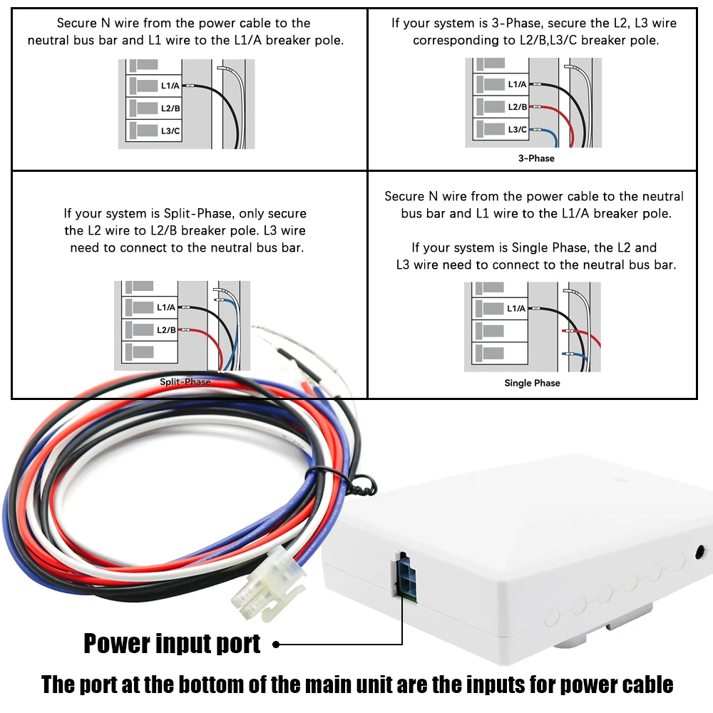 Tuya WIFI Smart 3 Phase Bidirectional Energy Meter 5PCS CT Clamp 3X200A 2X50A For Solar PV App Monitor Imported Exported Power