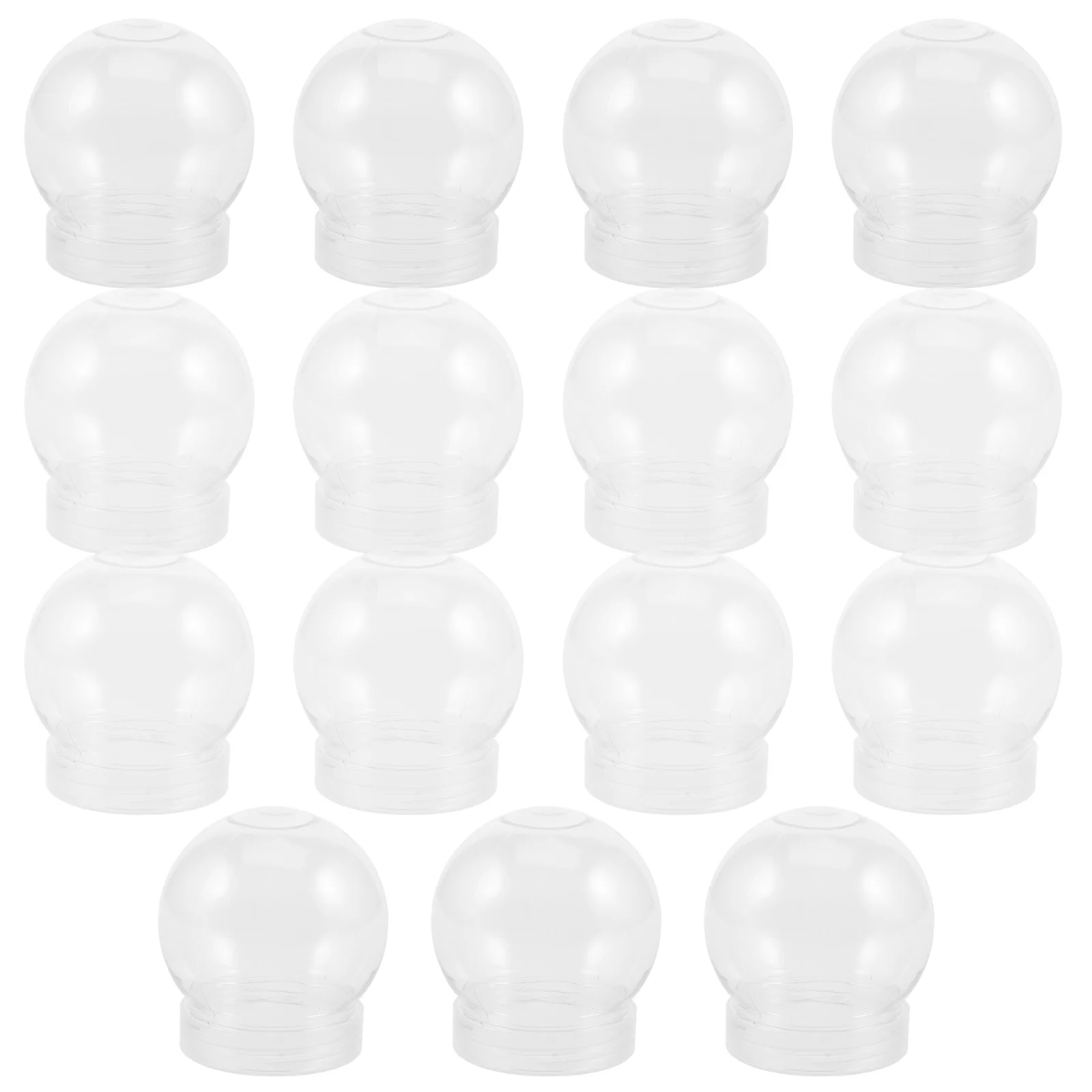 

15 Pcs Plastic Snow Globes Empty Water Globe DIY Supplies Transparent Round Ball Shape Festival Decorations