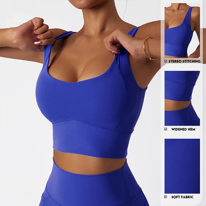 Comfort SkinFriendly Sports Bra With Chest Pad Tank Top Women Gym Fitness Running Yoga Bra Stretch Pull Up Vest Underwear Women